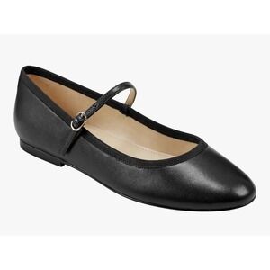 Marc Fisher Women's Espina Mary‎ Jane Ballet Flat Leather Black Size US 7.5
